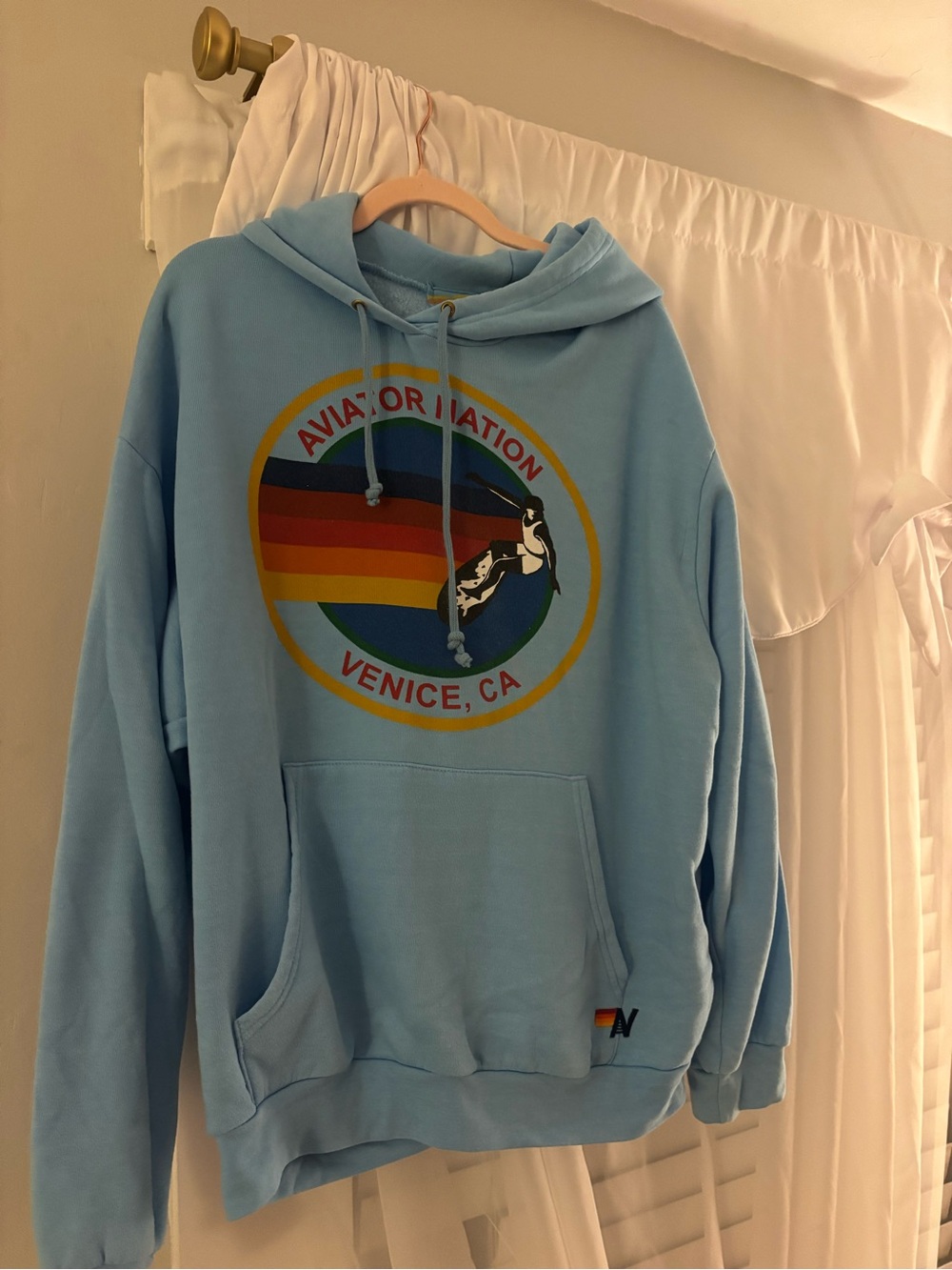 Light Blue Aviator Nation Hoodie Size Large